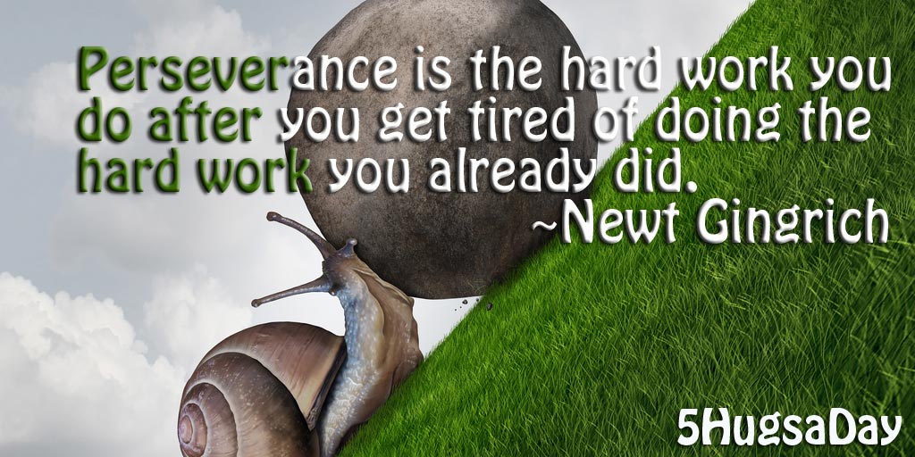 Perseverance is the hard work you do... via @5hugsaday | 5HugsADay.com